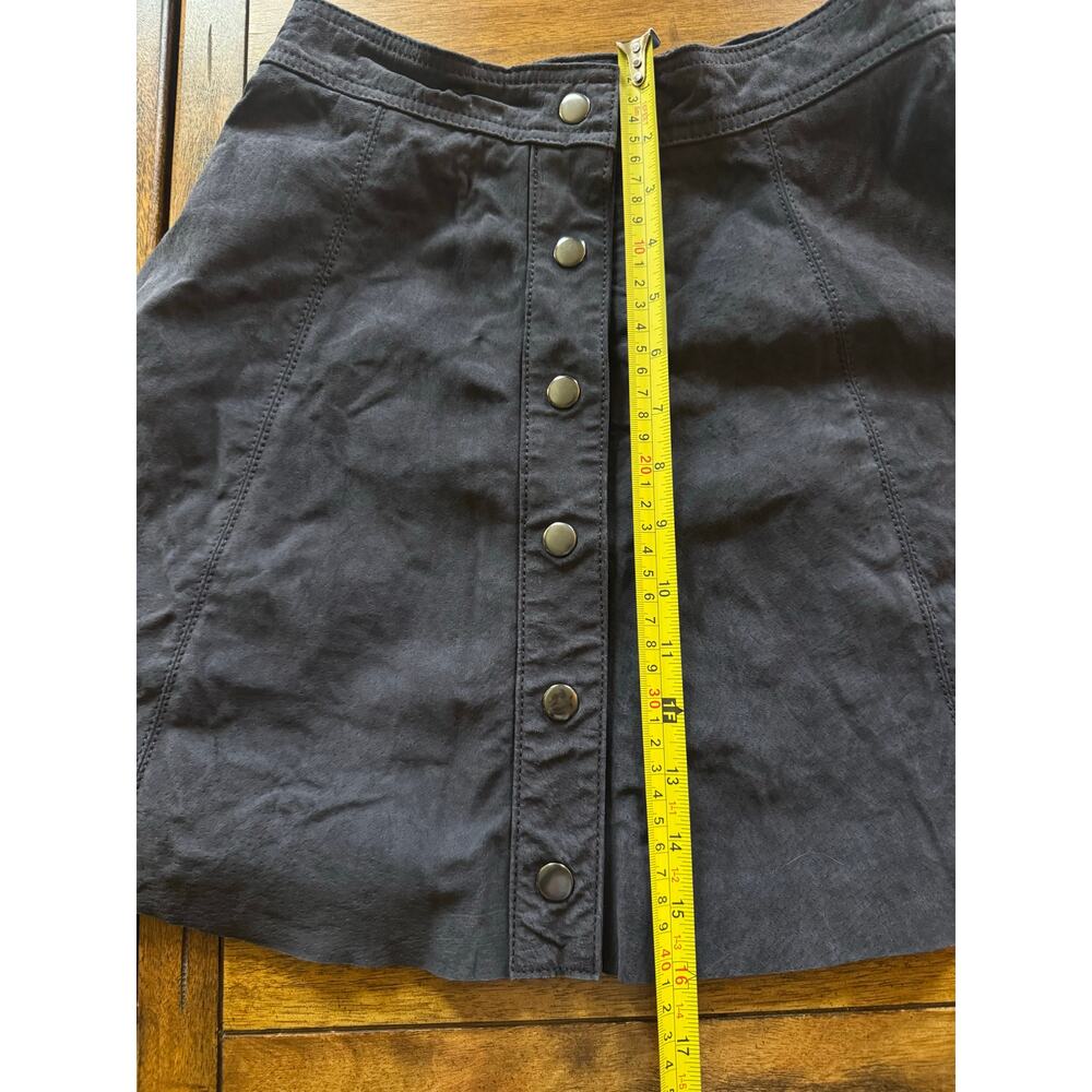 Bagatelle Blue Suede Leather Skirt Small Western Boho Festival Mini Retail $198 - Picture 7 of 8